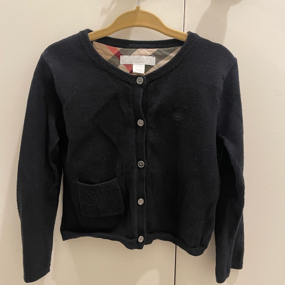 Burberry kids black cardigan sweater girls 3y authentic